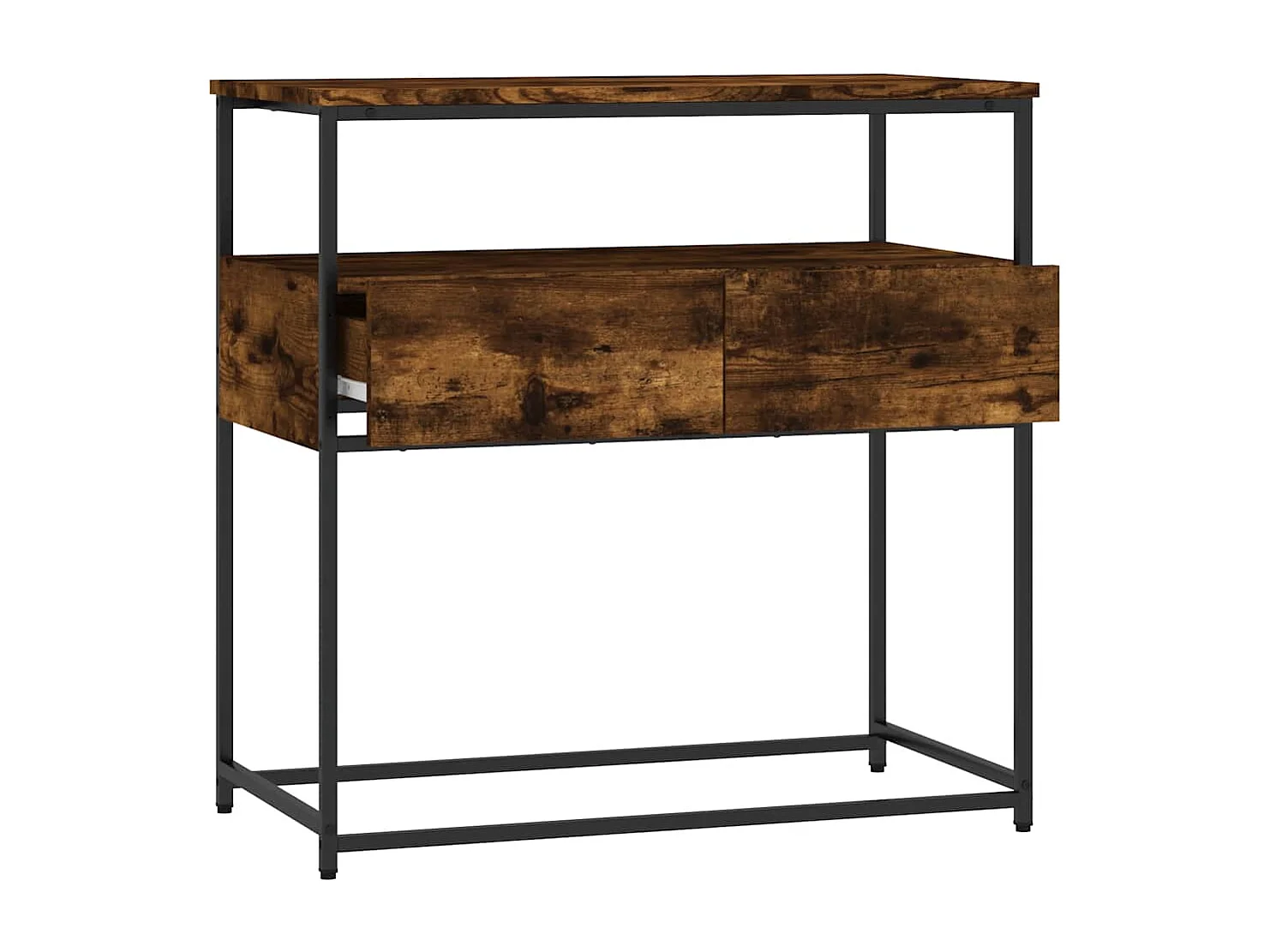 Table console chêne fumé 75x40x75 cm bois d'ingénierie