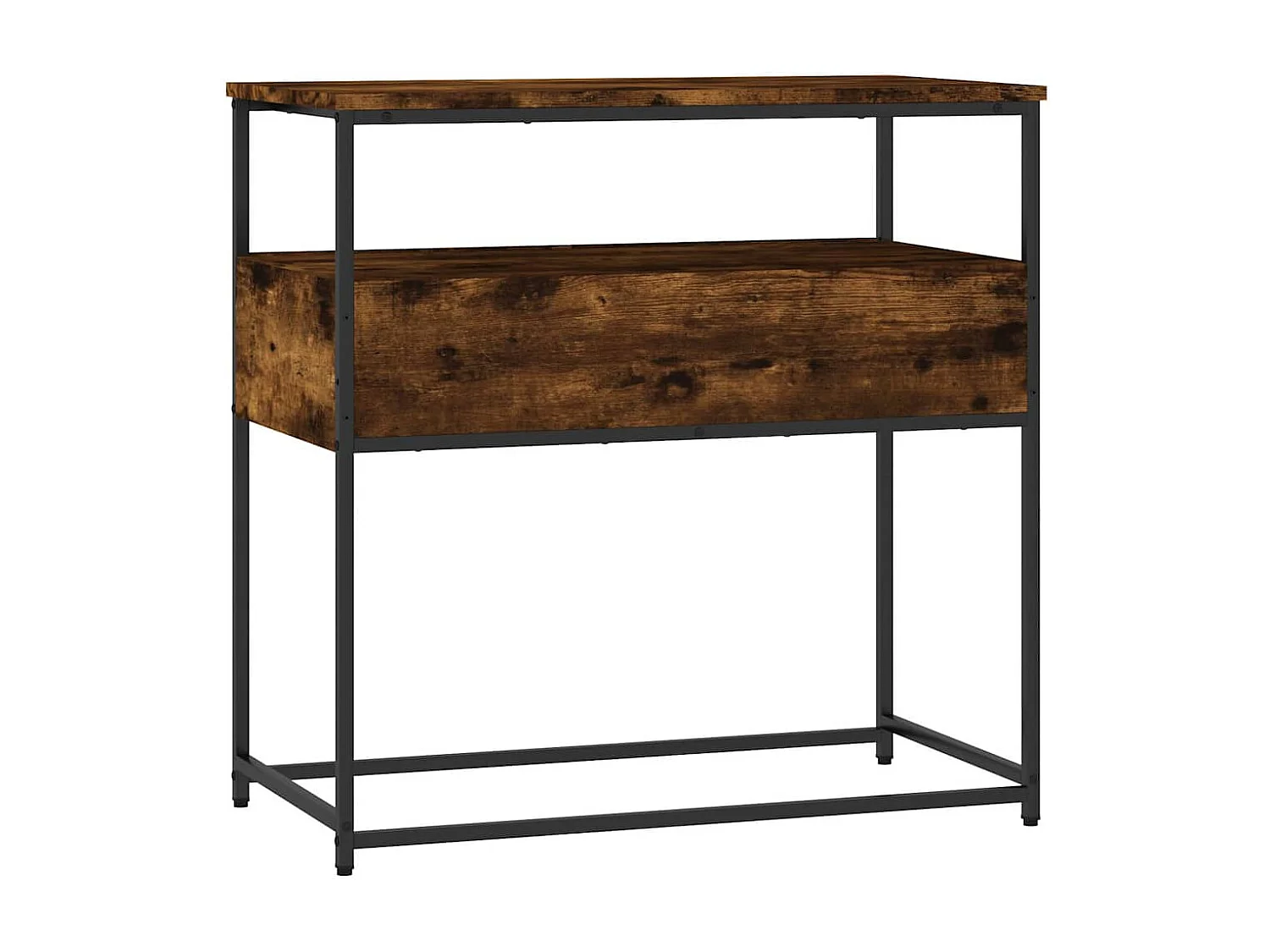 Table console chêne fumé 75x40x75 cm bois d'ingénierie