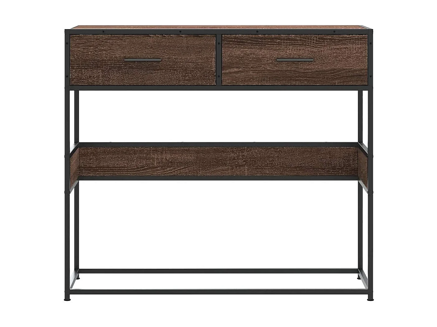 Table console chêne marron 90x35x80 cm bois d'ingénierie