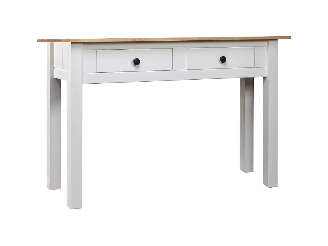 Table console Blanc 110x40x72 cm Pin solide Gamme Panama