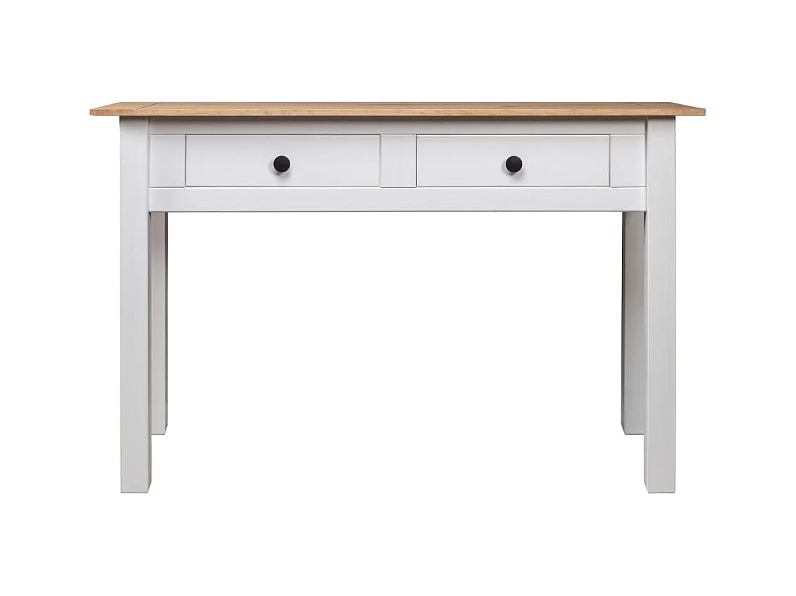 Table console Blanc 110x40x72 cm Pin solide Gamme Panama