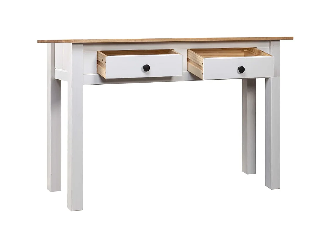 Table console Blanc 110x40x72 cm Pin solide Gamme Panama