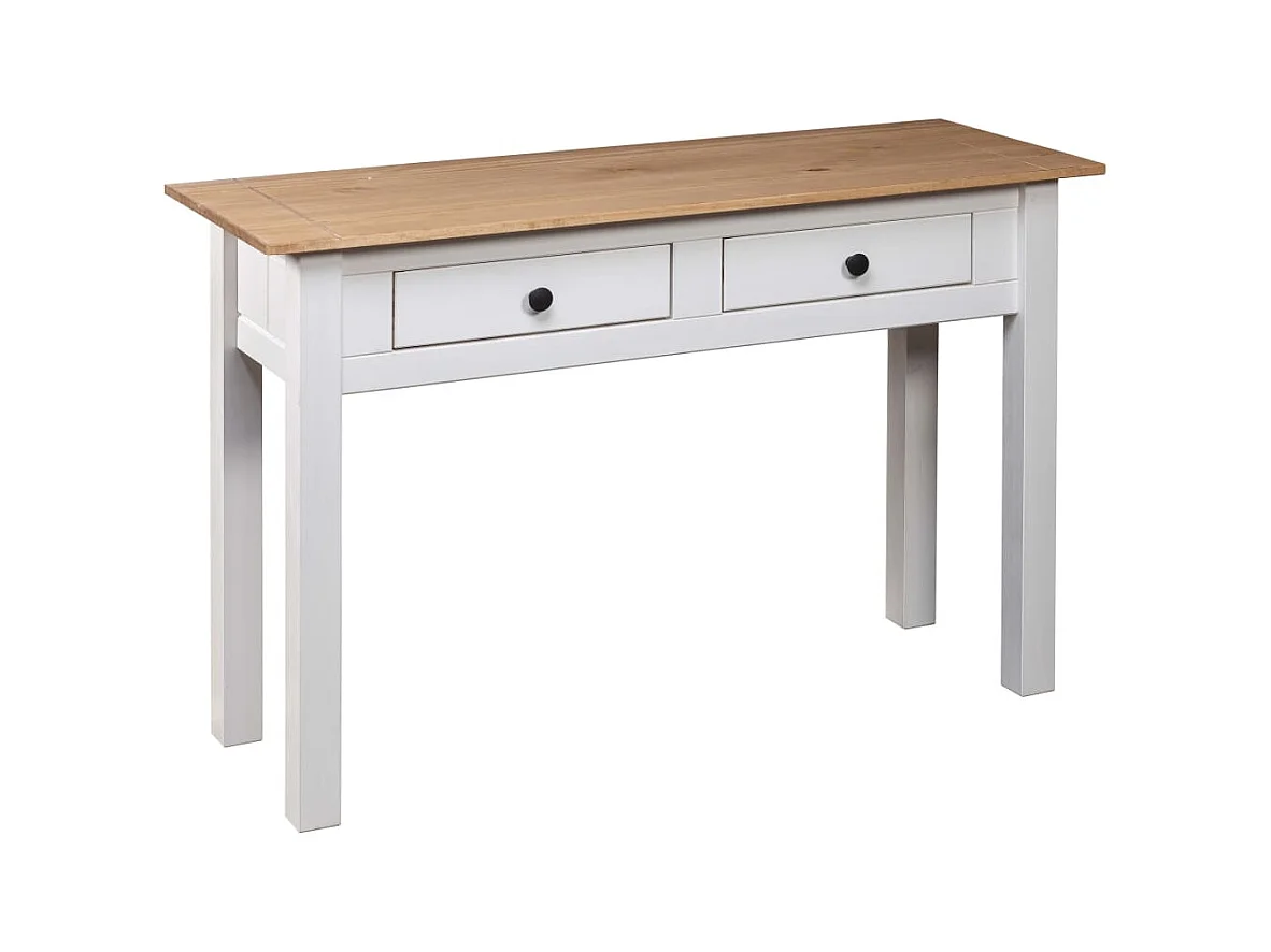 Table console Blanc 110x40x72 cm Pin solide Gamme Panama