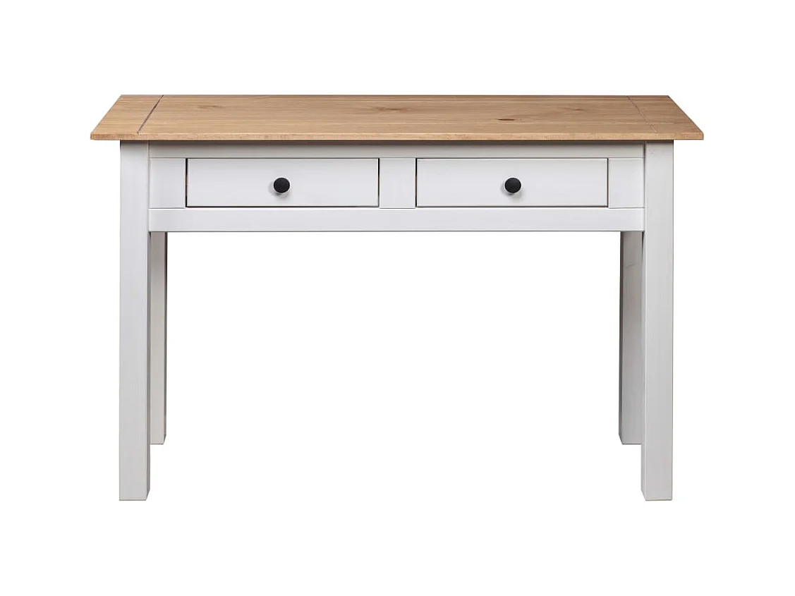 Table console Blanc 110x40x72 cm Pin solide Gamme Panama