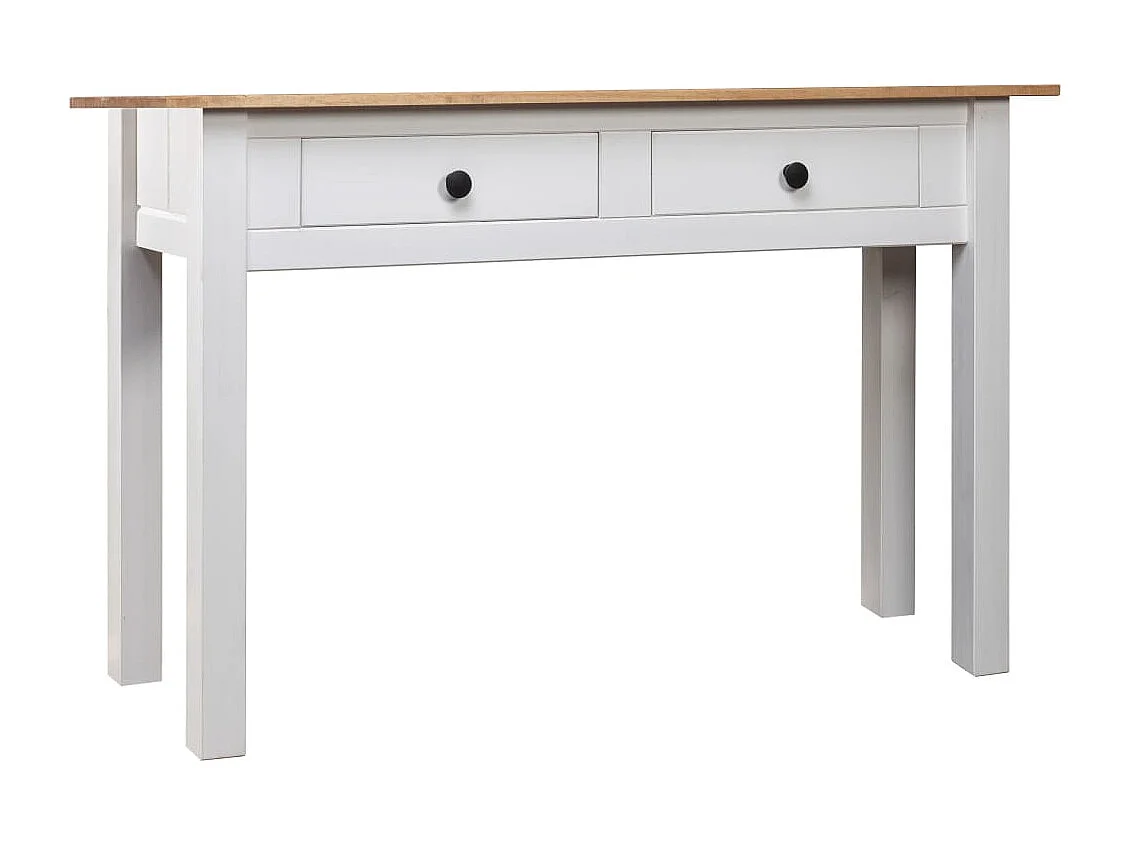 Consoletafel Wit 110x40x72 cm Massief grenen Panama-serie