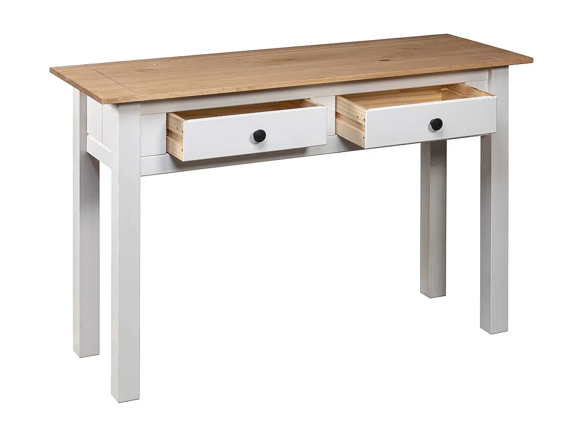Consoletafel Wit 110x40x72 cm Massief grenen Panama-serie