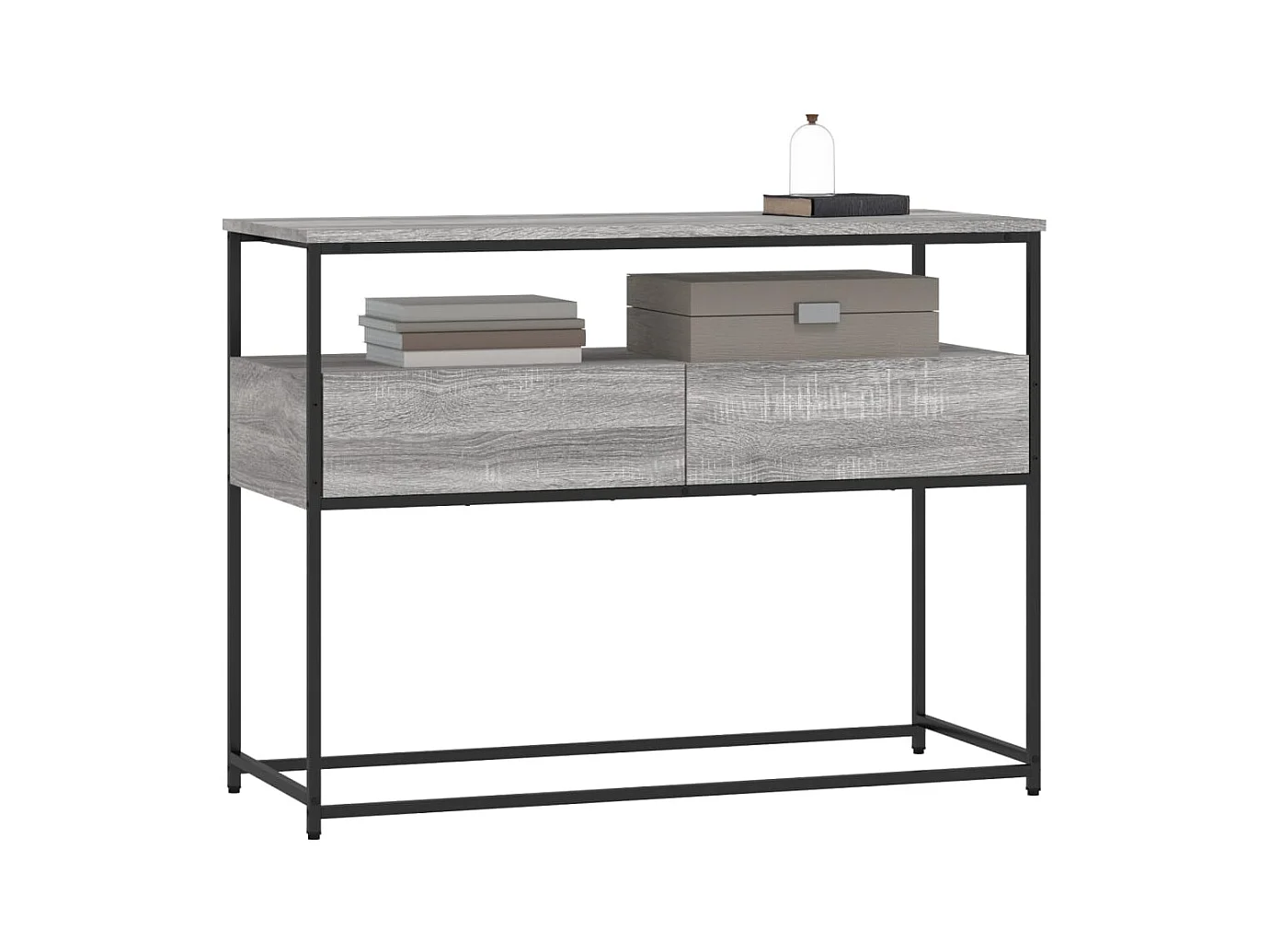 Table console sonoma gris 100x40x75 cm bois d'ingénierie