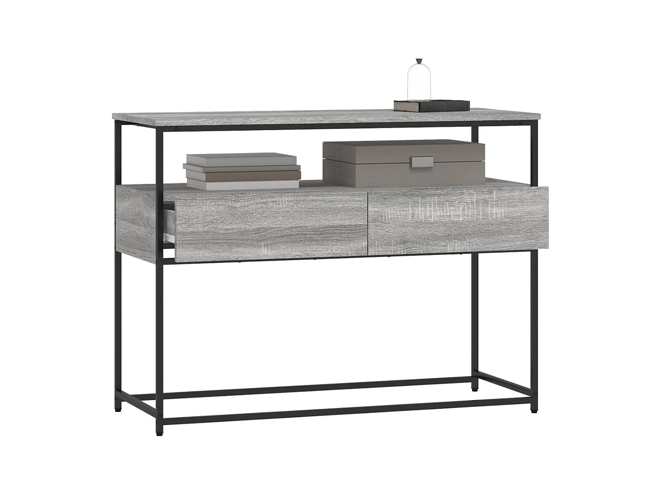 Table console sonoma gris 100x40x75 cm bois d'ingénierie