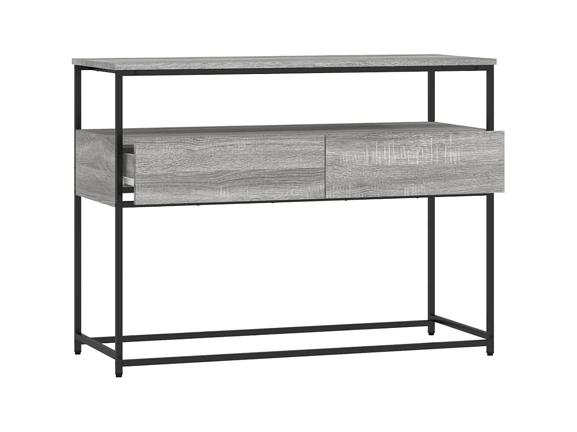 Table console sonoma gris 100x40x75 cm bois d'ingénierie