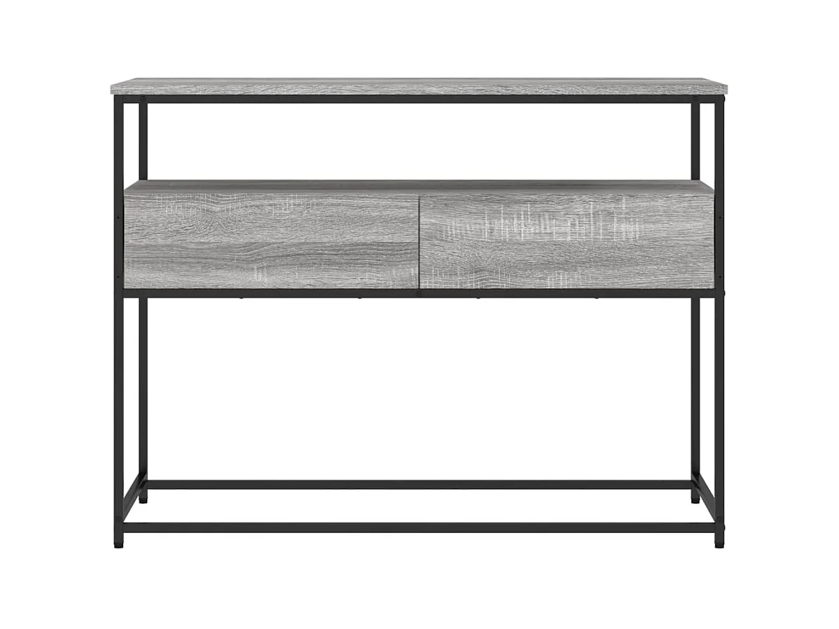 Table console sonoma gris 100x40x75 cm bois d'ingénierie