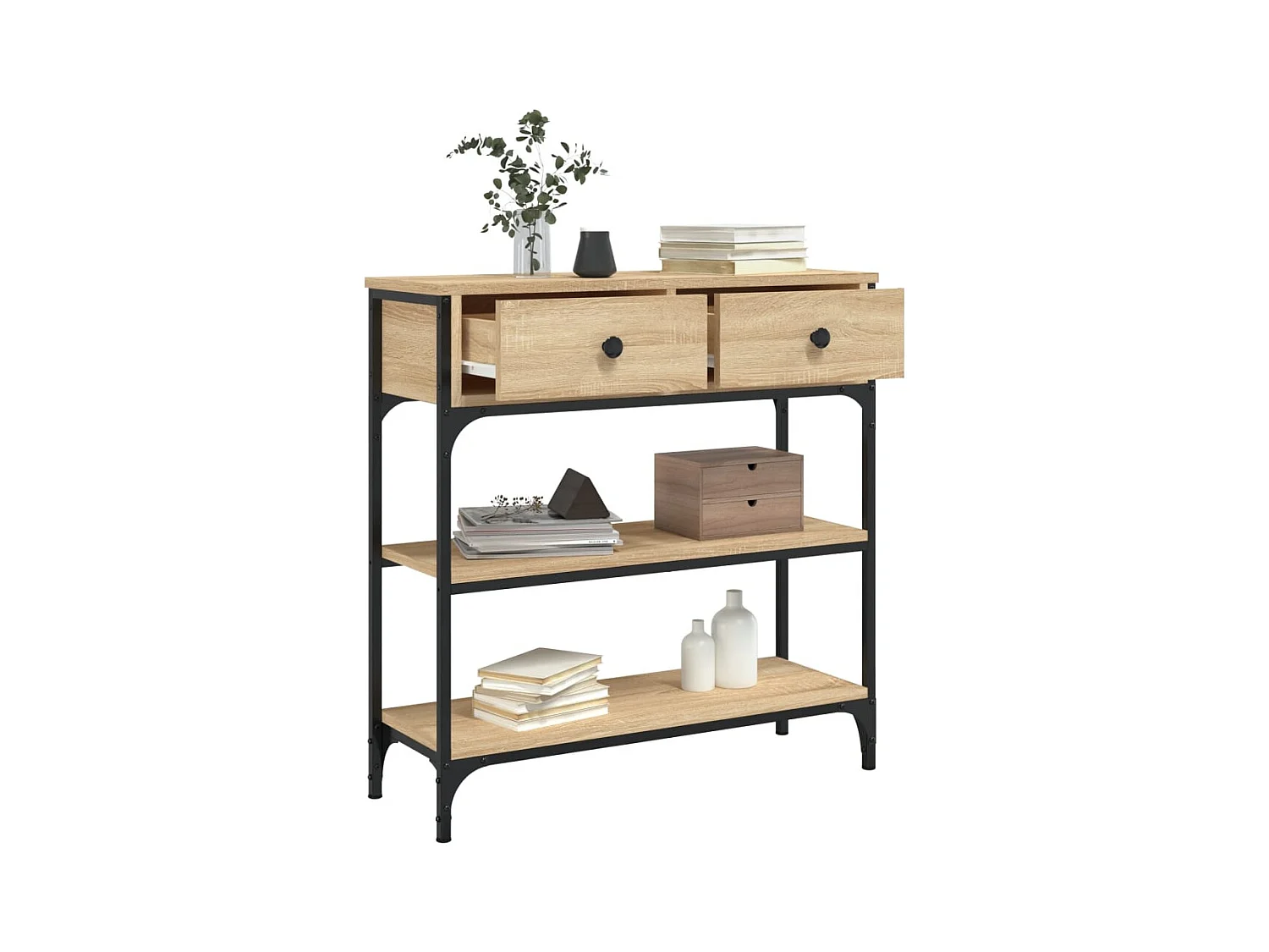 Table console chêne sonoma 72,5x25x75 cm bois d'ingénierie