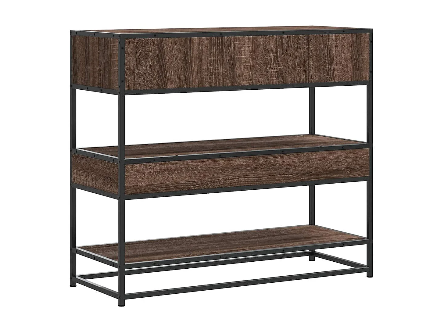 Table console chêne marron 90x35x80 cm bois d'ingénierie