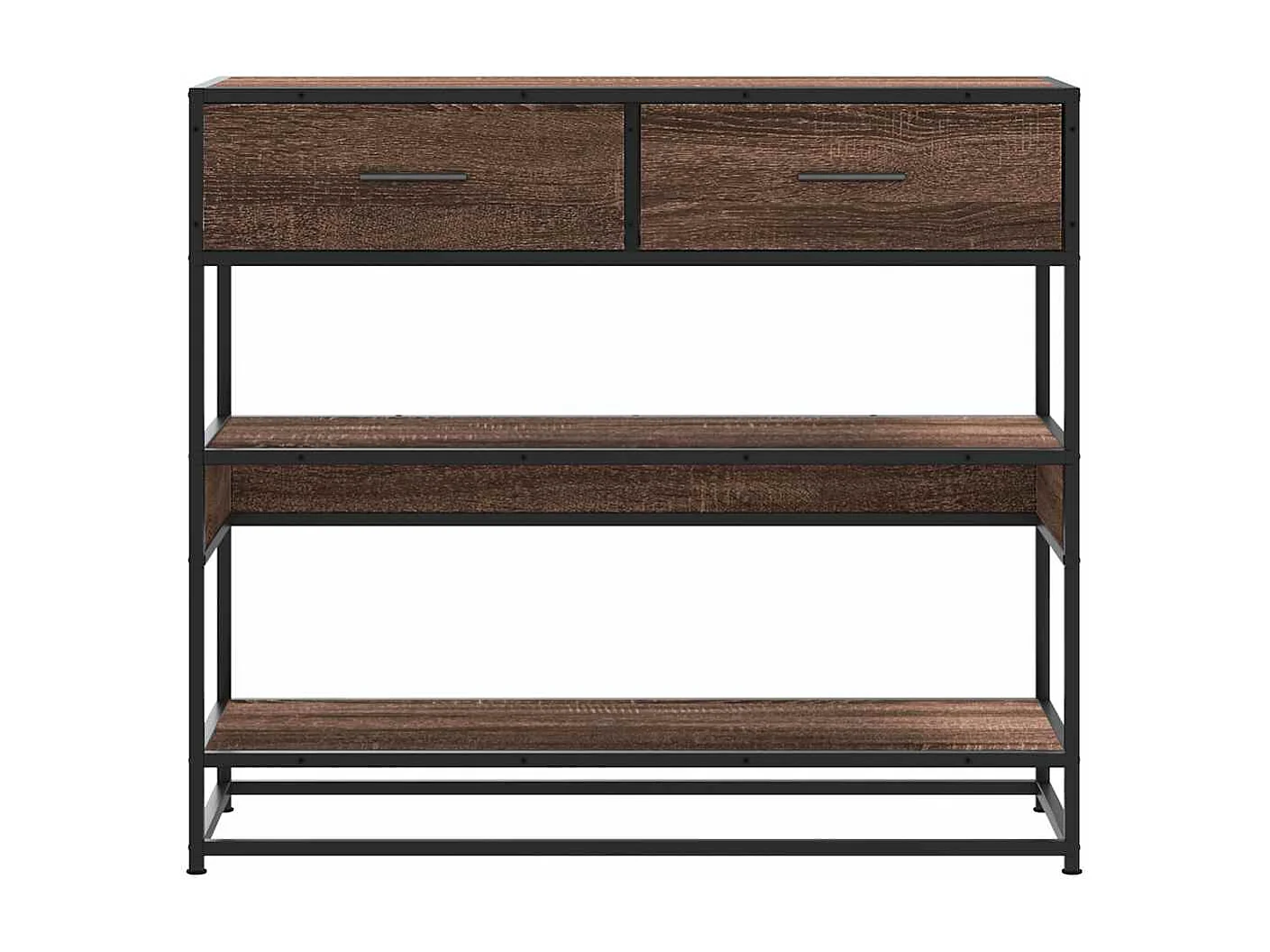 Table console chêne marron 90x35x80 cm bois d'ingénierie