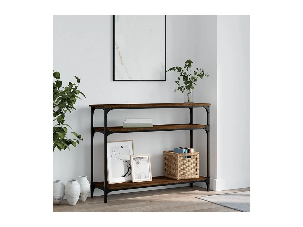 Table console chêne marron 100x29x75 cm bois d'ingénierie