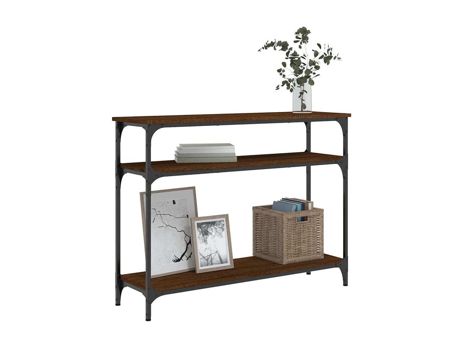 Table console chêne marron 100x29x75 cm bois d'ingénierie