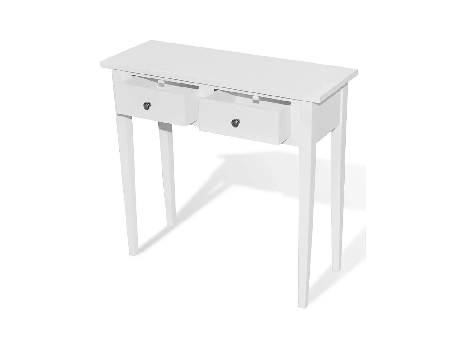 Table de console et coiffeuse avec 2 tiroirs Blanc