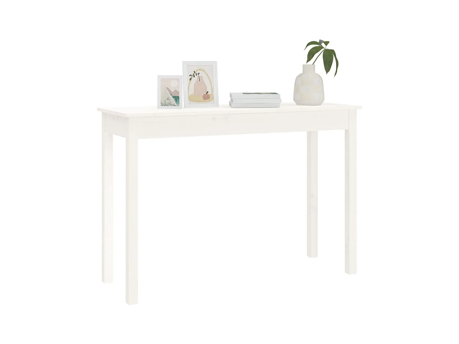 Table console Blanc 110x40x75 cm Bois massif de pin