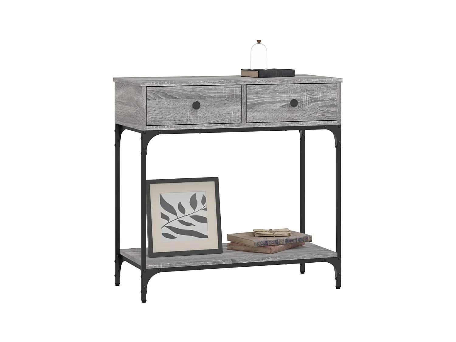 Table console sonoma gris 75x34,5x75 cm bois d'ingénierie