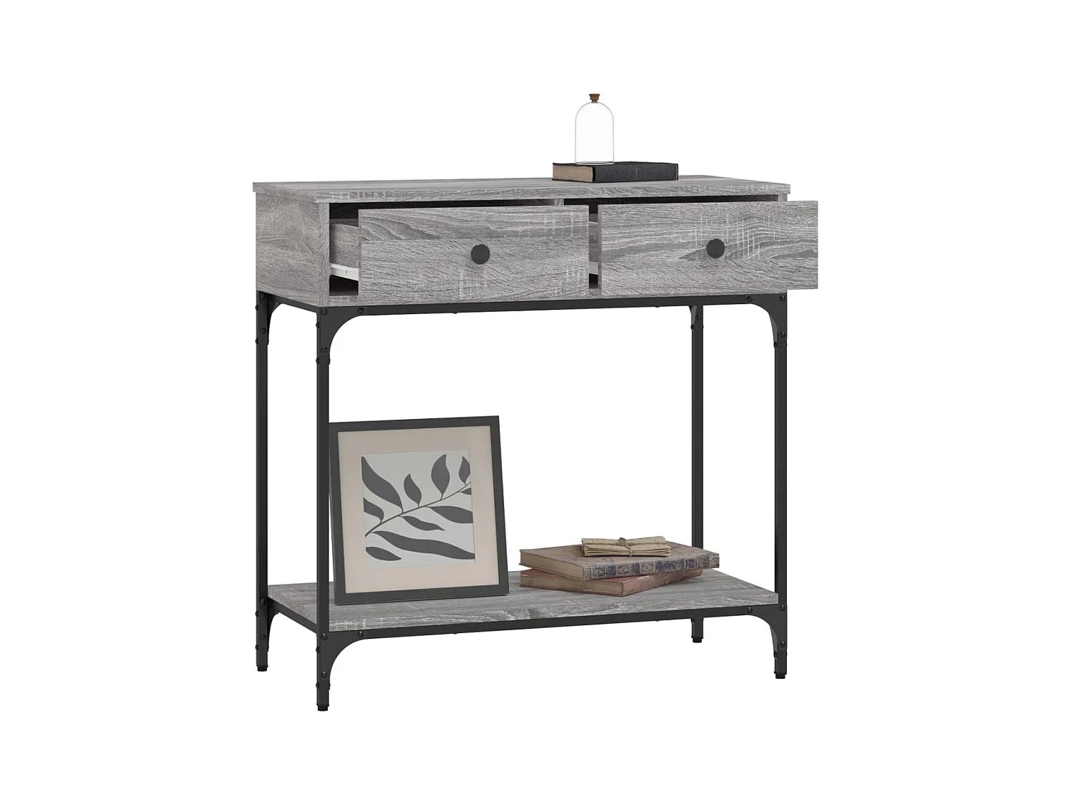 Table console sonoma gris 75x34,5x75 cm bois d'ingénierie