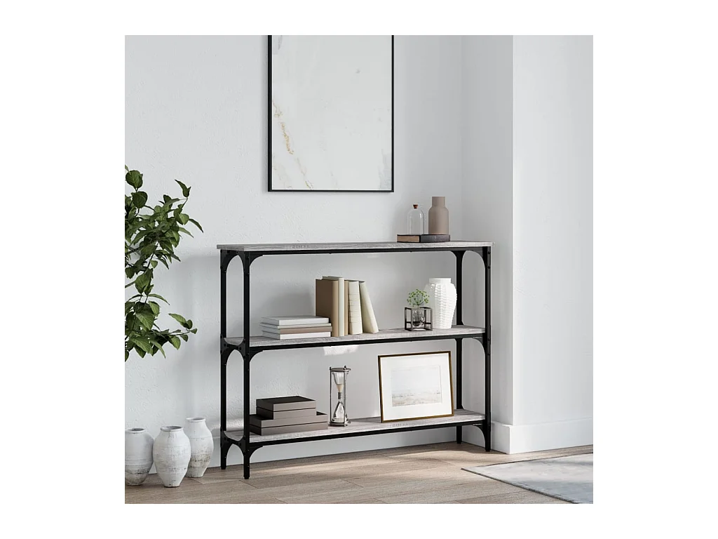 Table console sonoma gris 100x22,5x75 cm bois d'ingénierie