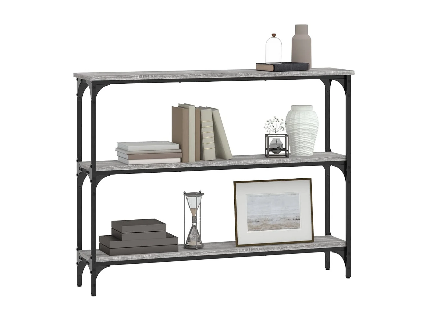 Table console sonoma gris 100x22,5x75 cm bois d'ingénierie