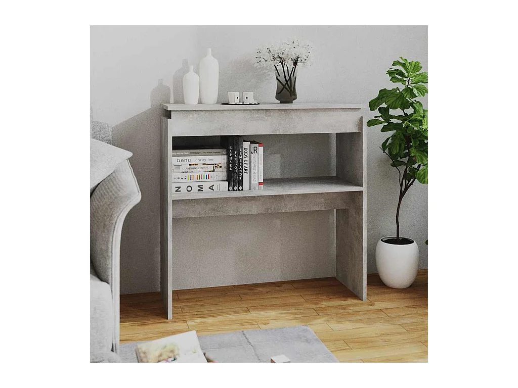 Table console Gris béton 80x30x80 cm Aggloméré