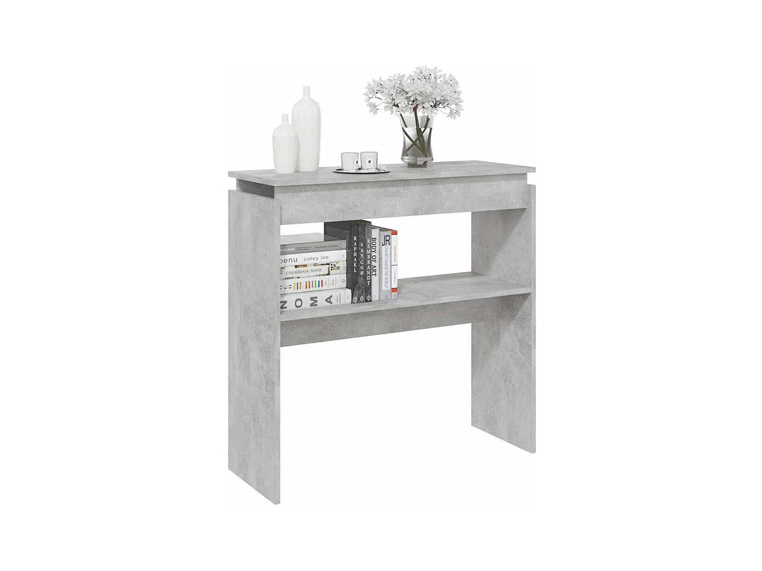 Table console Gris béton 80x30x80 cm Aggloméré