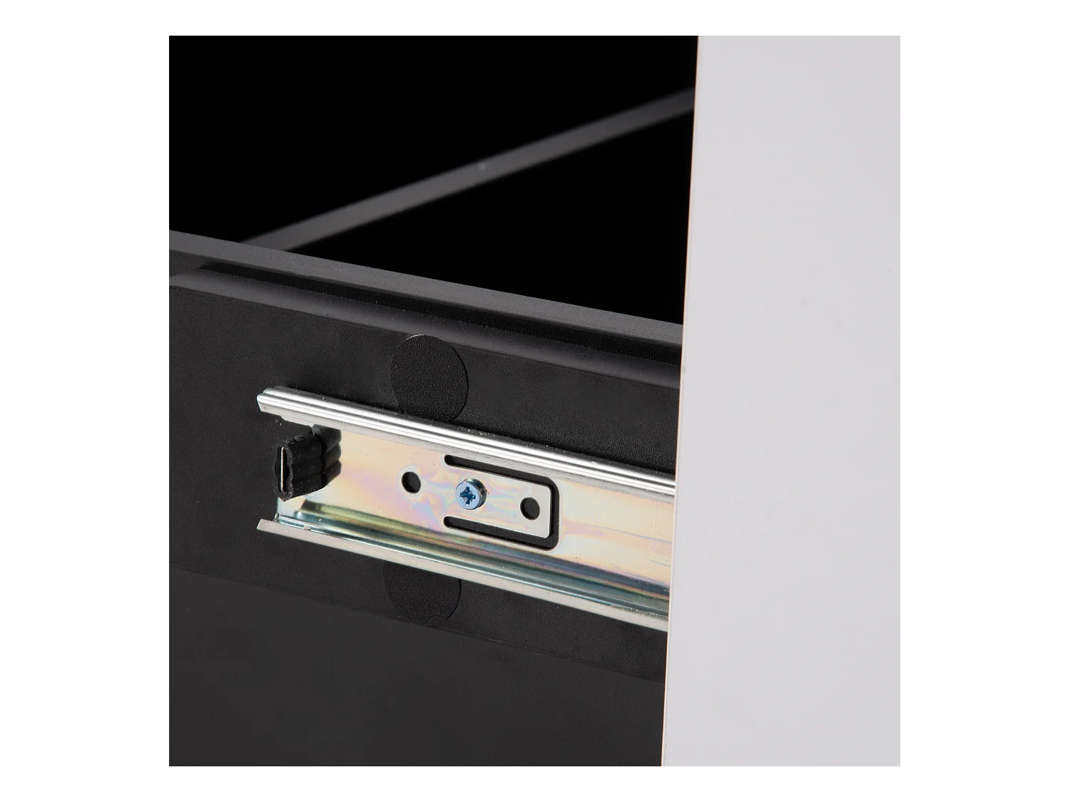 Table basse extensible avec rangement, finition laquée, MDF, blanc (102x60x40 cm)