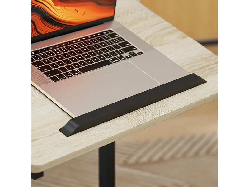 In hoogte verstelbare C-vormige salontafel met wielen, bijzettafel met opbergruimte en glazen blad, wit (55x36x62,5-82,5 cm)