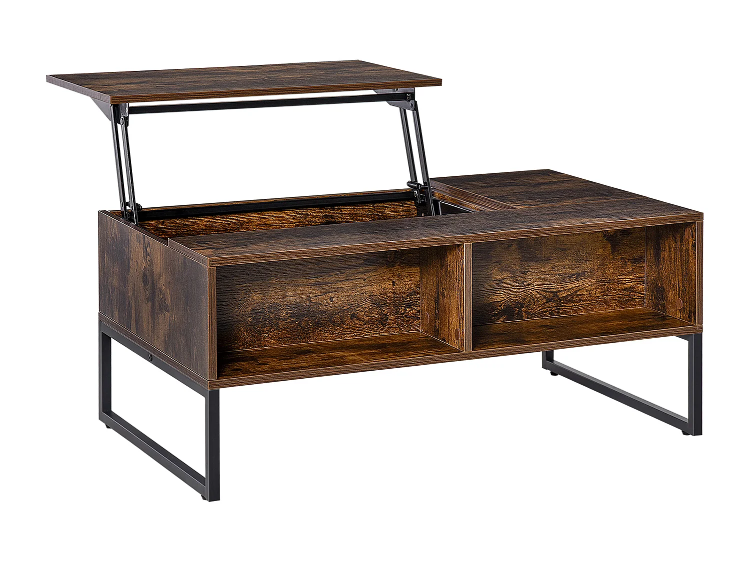 Table Basse, Plateau Réglable, Design Moderne, Bois, Marron (100x60x40 cm)