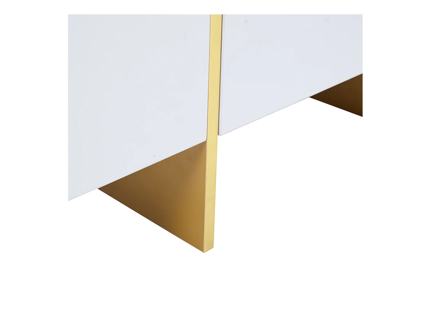 Tavolino moderno laccato, 4 cassetti portaoggetti, MDF, bianco (100x50x35 cm)