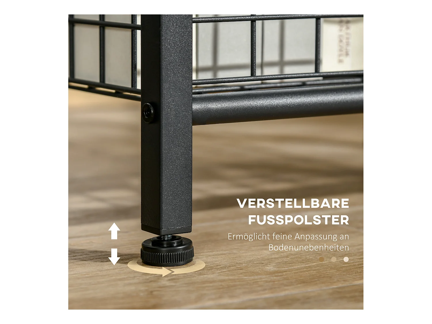 Table d'appoint avec 2 étagères, verre trempé, structure en métal, noir (40x40x50 cm)