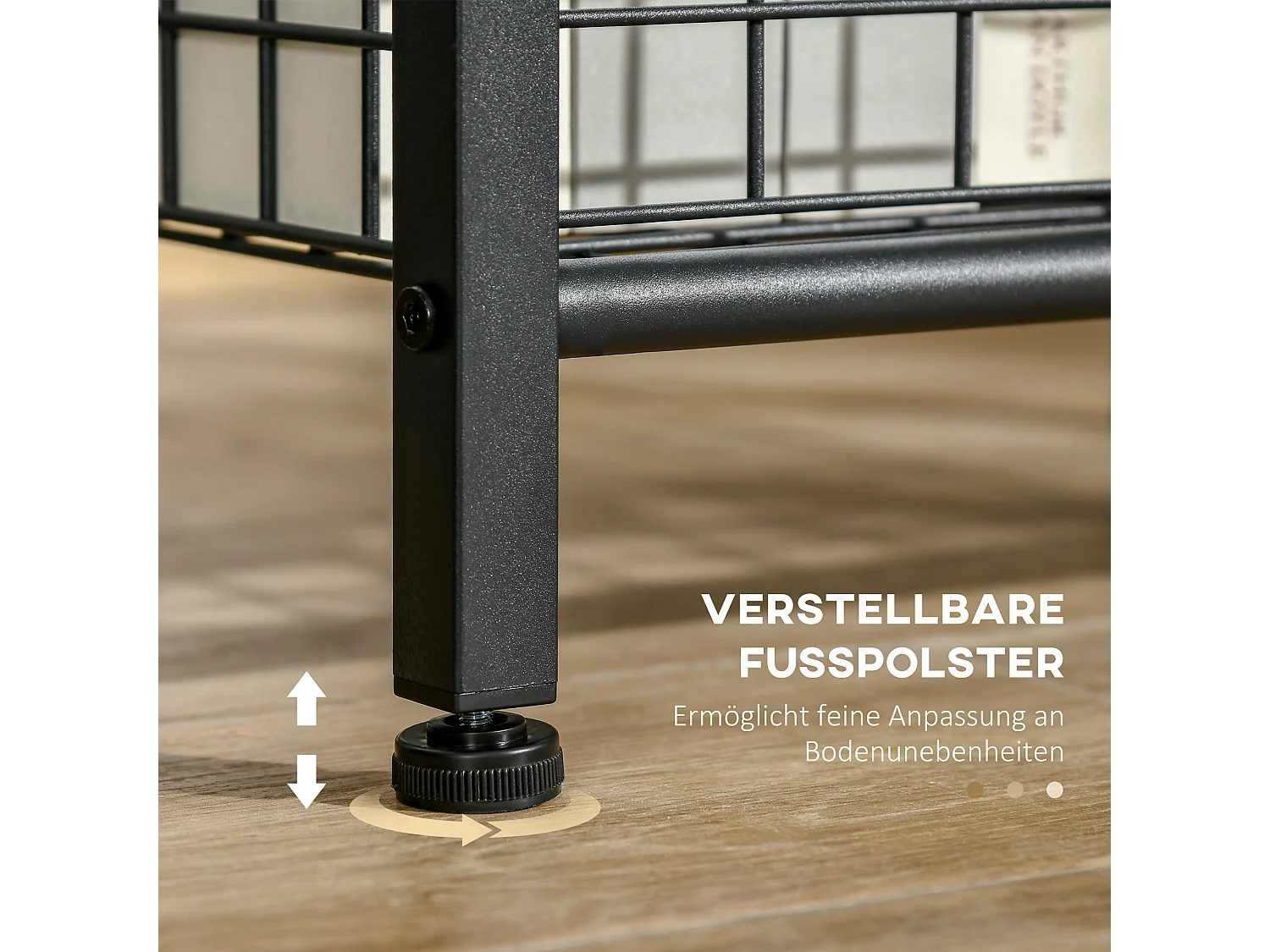 Table d'appoint avec 2 étagères, verre trempé, structure en métal, noir (40x40x50 cm)