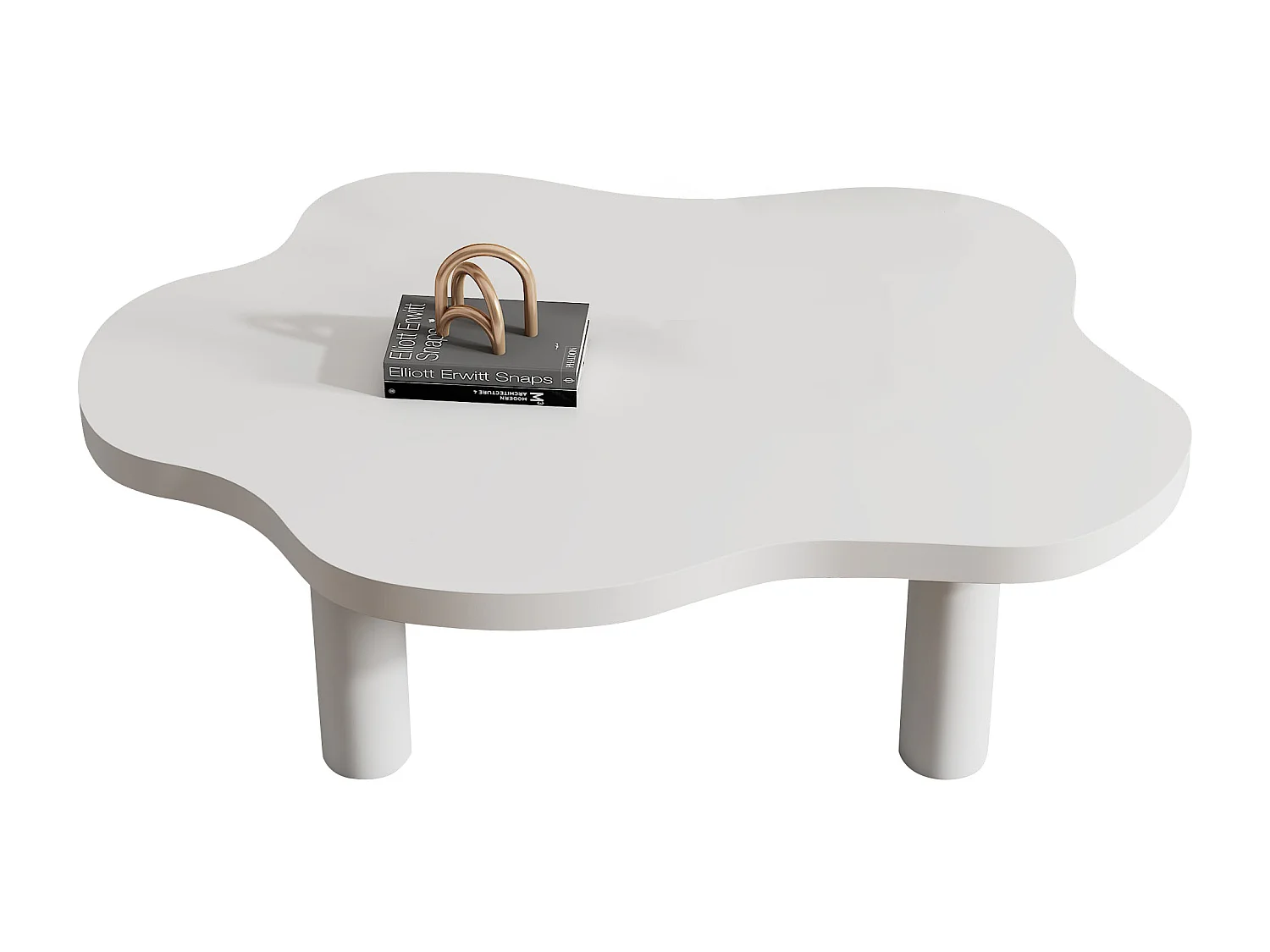Table basse nuage, design moderne, MDF, blanc (100x70x40 cm)