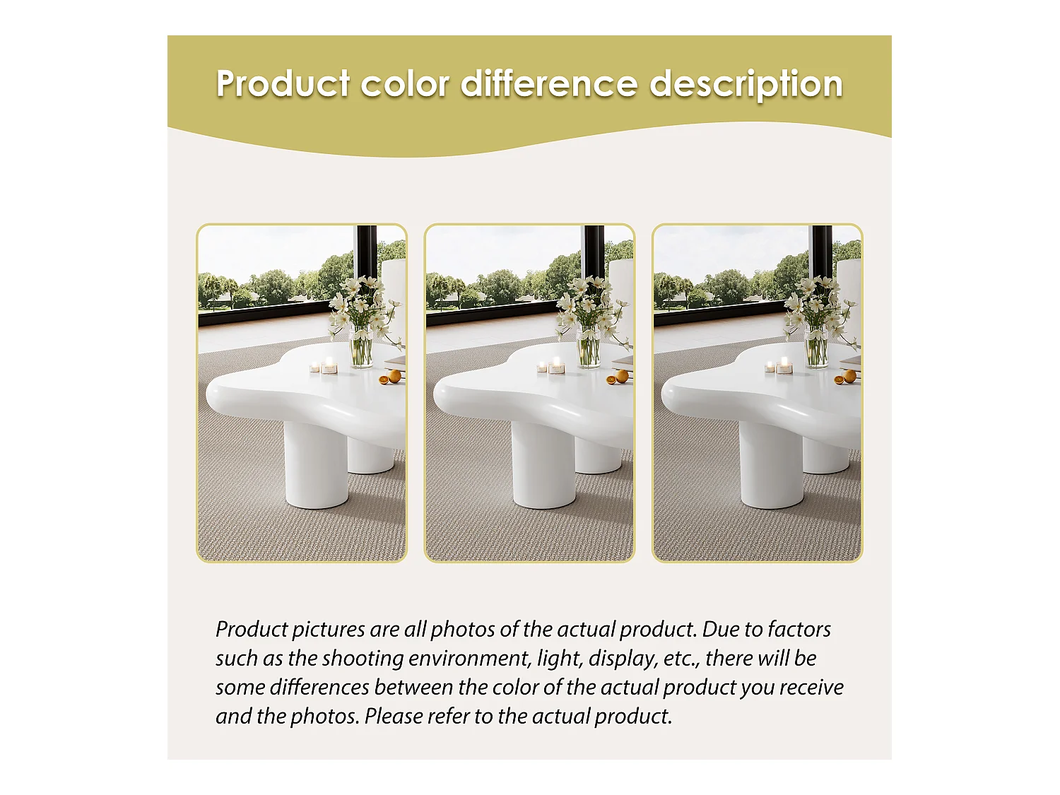 Creatieve wolkvormige salontafel, MDF met viltbescherming, gelakte afwerking, wit (97 x 67 x 32 cm)