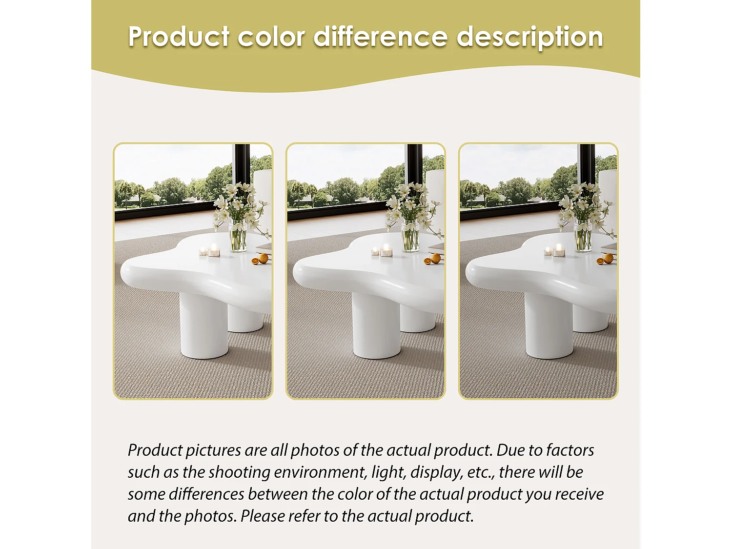 Table basse créative en forme de nuage, MDF avec protection en feutre, finition laquée, blanche (97 x 67 x 32 cm)