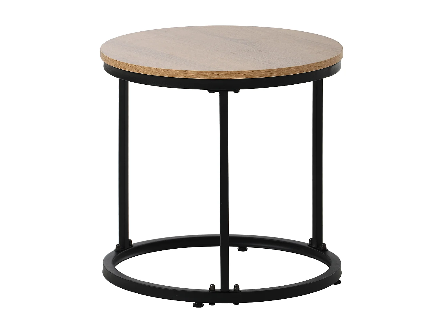 Lot de 2 tables basses rondes, design moderne, MDF, couleur bois (70 x 70 x 45 cm & 45.5 x 44 cm)