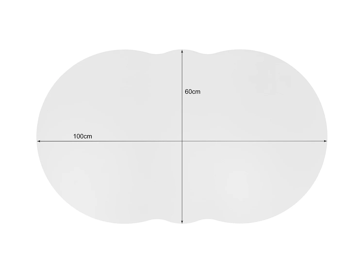 Table basse nuage, design original avec tiroir et étagère, panneau de particules, blanc (100x60x40.5 cm)