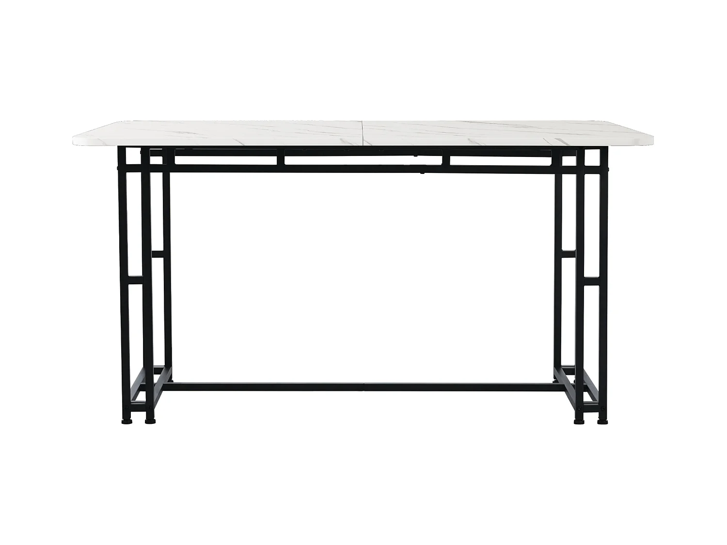 Tavolo da pranzo di lusso leggero, MDF, metallo, bianco e nero (120x70x74 cm)