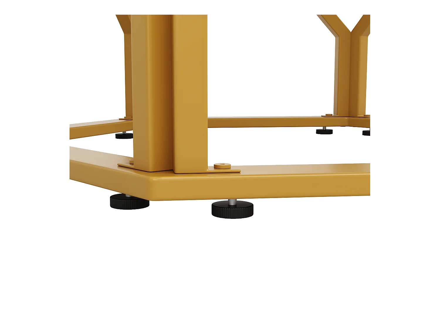 Mesa de comedor redonda con patas de metal dorado, MDF efecto mármol, 100 cm de diámetro, para 4 personas (100 x 100 x 76 cm)