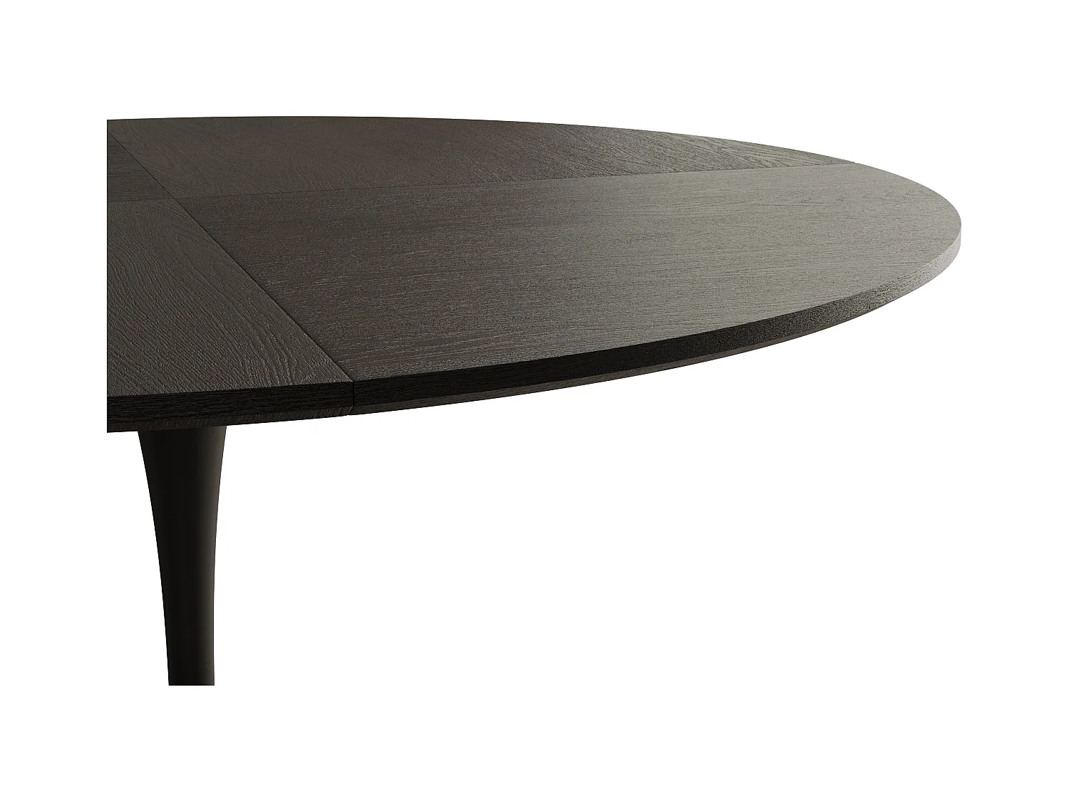 Table à Manger Ronde Moderne, Quatre Plateaux en MDF, Base Métallique, Noire (120x120x75 cm)