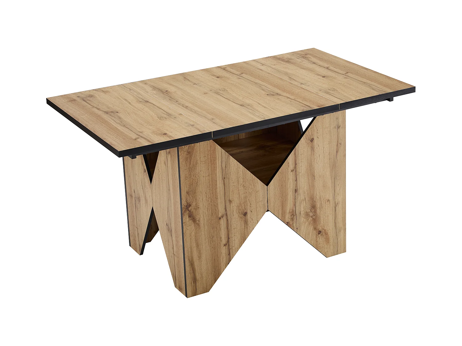 Table de salle à manger moderne en bois, bistrot, non amovible, pour 4-6 personnes, cuisine, salle à manger, bois brun (138.5x80x75 cm)