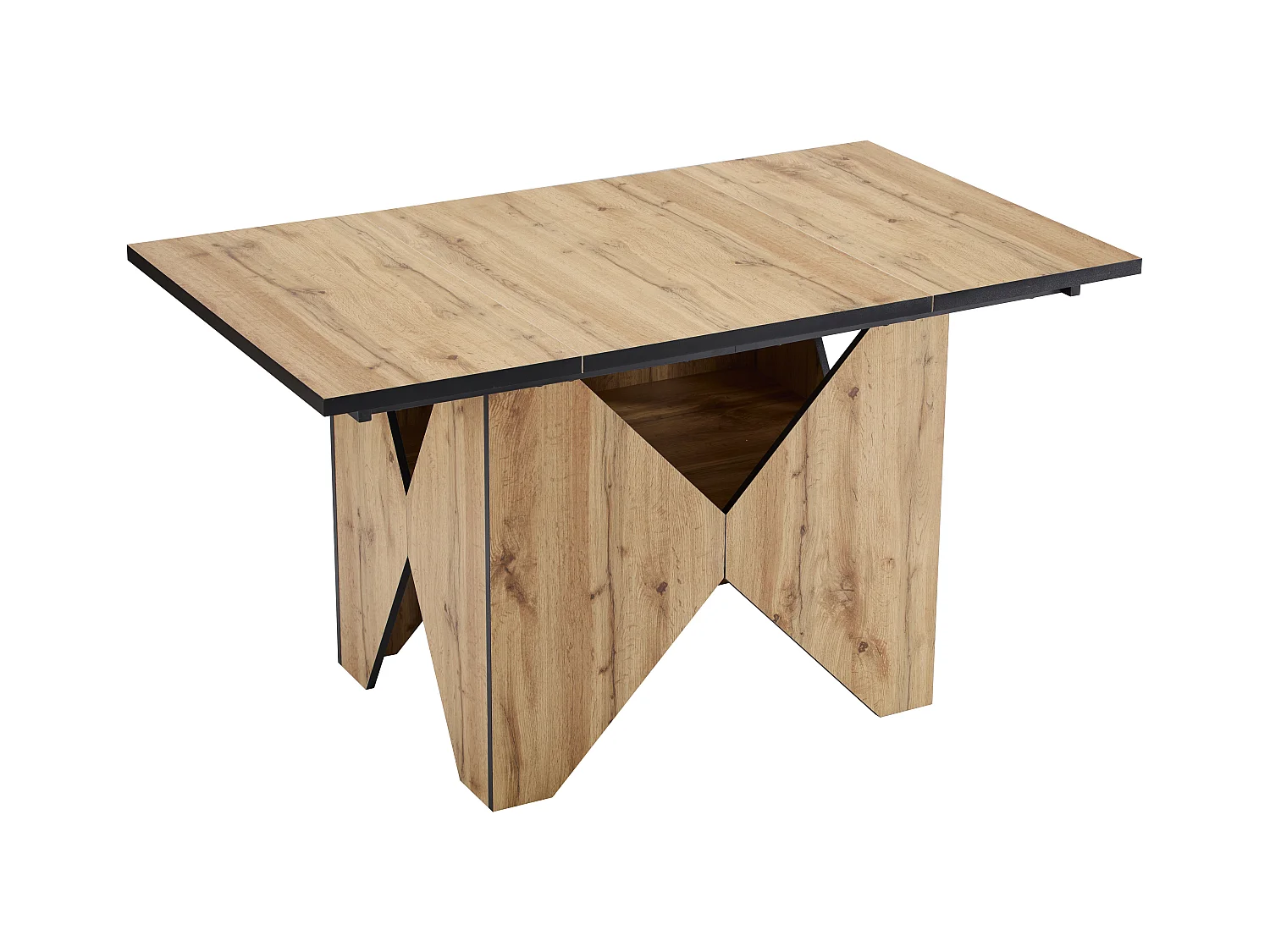 Table de salle à manger moderne en bois, bistrot, non amovible, pour 4-6 personnes, cuisine, salle à manger, bois brun (138.5x80x75 cm)