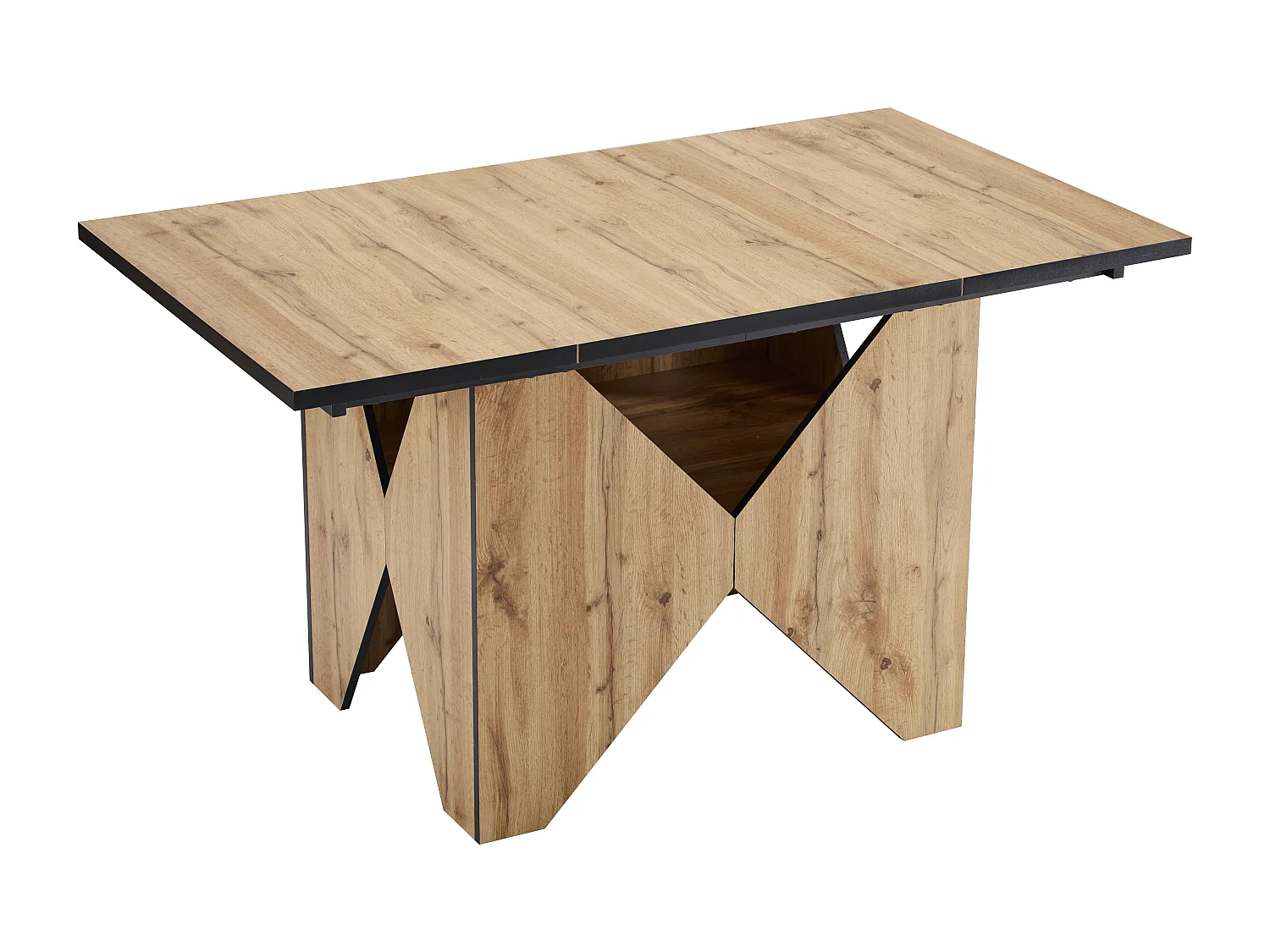 Table de salle à manger moderne en bois, bistrot, non amovible, pour 4-6 personnes, cuisine, salle à manger, bois brun (138.5x80x75 cm)