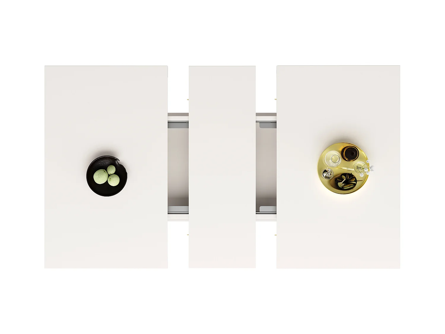 Table extensible (140x80 cm), avec étagères rangement, table salle à manger moderne, rallonge, pour cuisine et salon, blanche (119-158.5x80x75 cm)