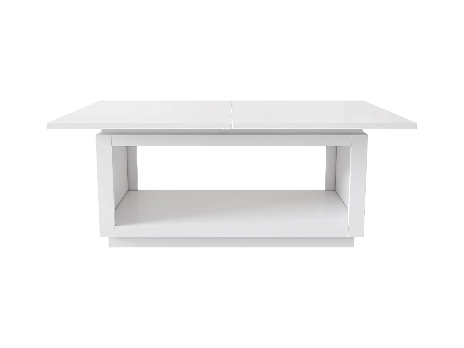 Table à manger extensible, table carrée, table basse, blanc, MDF, (140/180x70x76.5 cm)