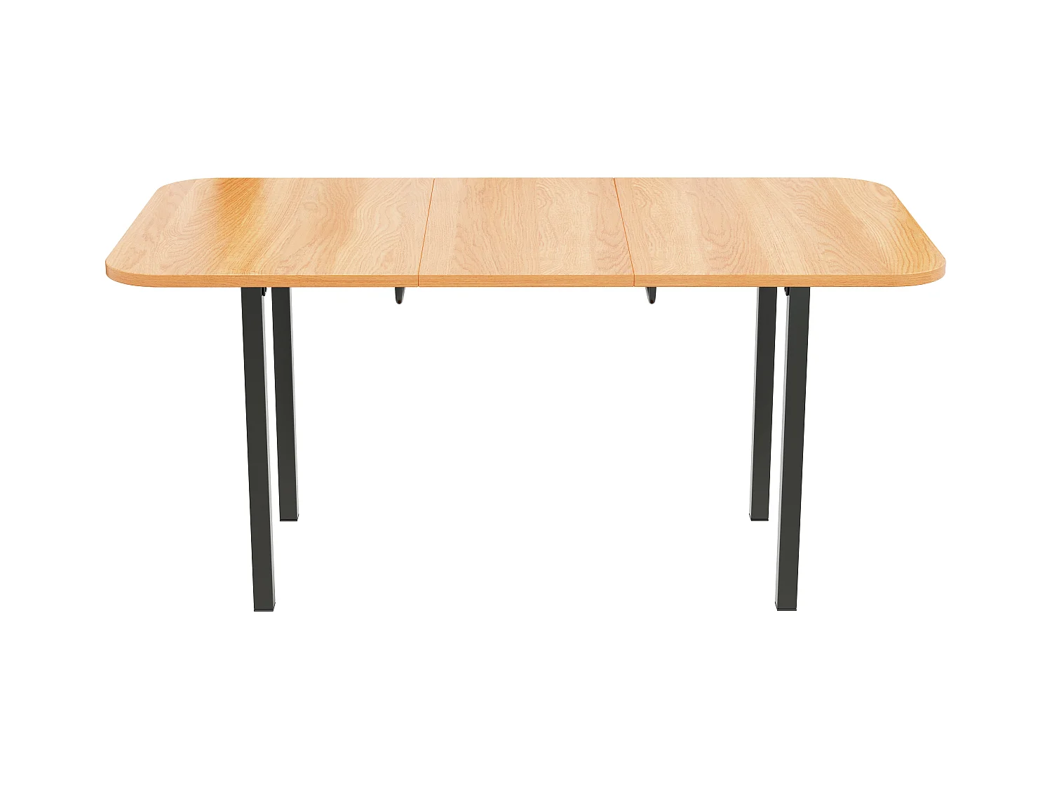 Table à manger extensible, design moderne, MDF, finition bois naturel + pieds métalliques argentés, pour 4-6 personnes (L120-160 x P80 x H75 cm)