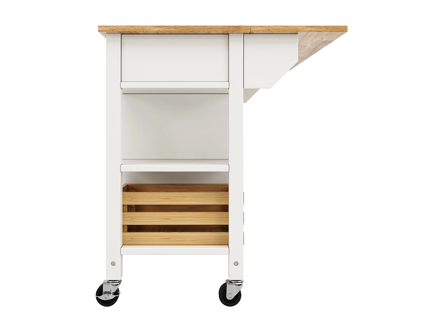 Îlot de cuisine moderne avec plateau en faux marbre, 3 tiroirs, rangement multifonctionnel, avec panier en pin, blanc (120x45x90 cm)