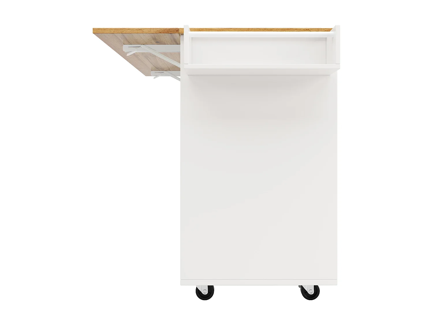 Isola cucina moderna, mobile contenitore multifunzionale, MDF marmorizzato bianco, gambe in metallo incrociate (137,5x40x95,6 cm)