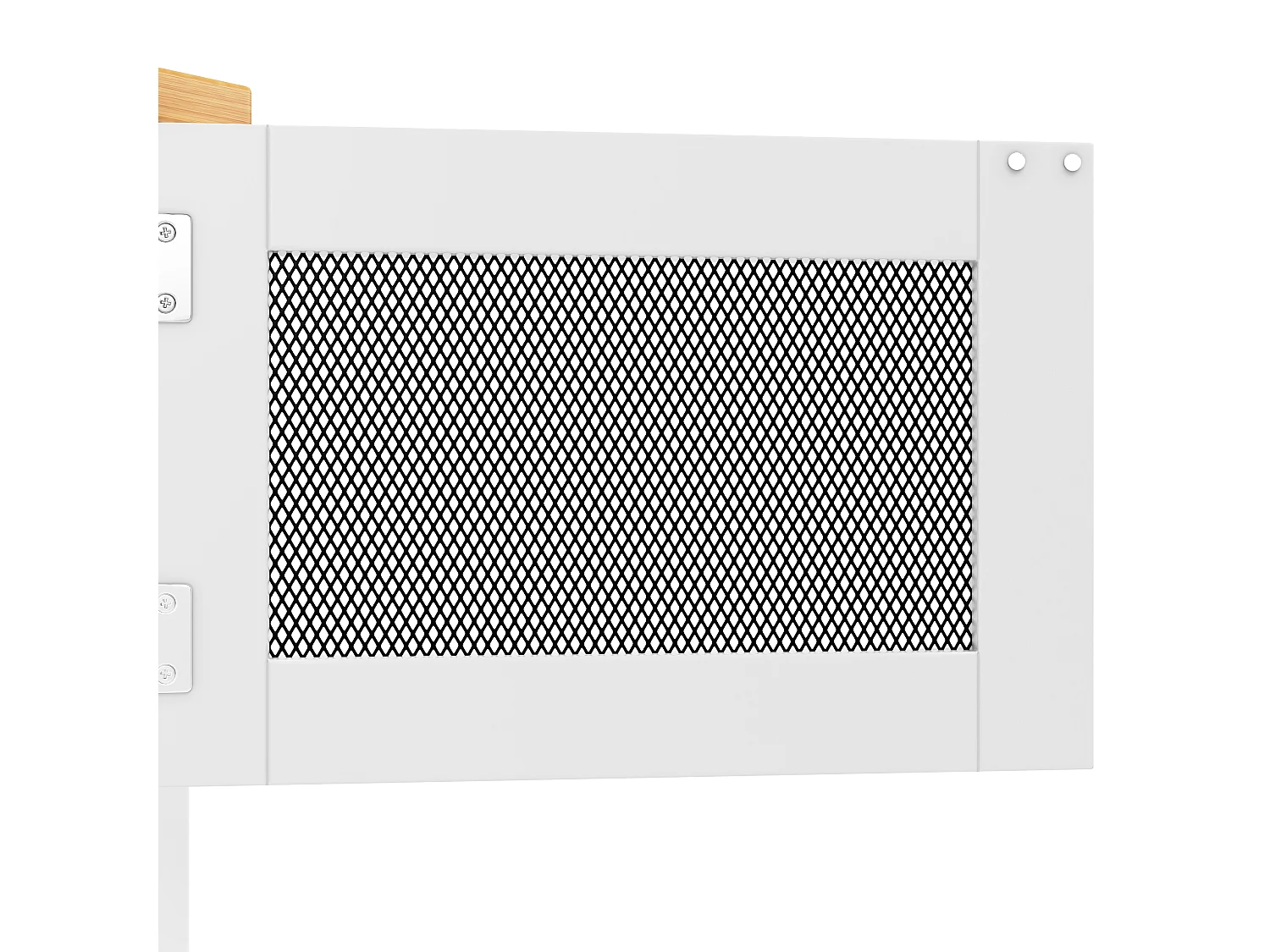 Îlot de cuisine mobile extensible, MDF et métal, blanc avec plateau bois (140x40x93.5cm)